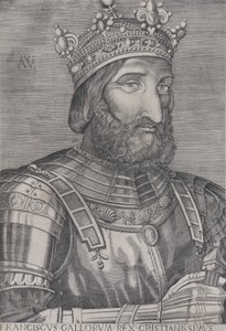 Francois I, kung av Frankrike, daterad 1536. av Agostino Veneziano