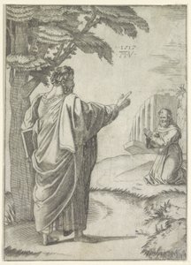 Saint Paul och en franciskanermunk av Agostino Veneziano