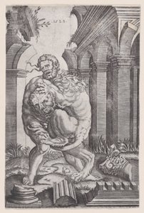 Hercules Strangling the Nemean Lion, daterad 1528.