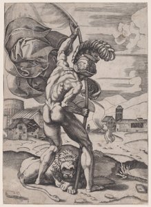 Man med en flagga, ca. 1514-36.