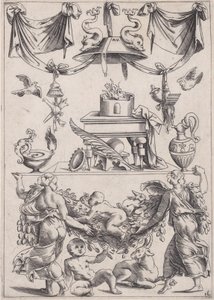 Prydnadspanel, ca. 1514-36. av Agostino Veneziano