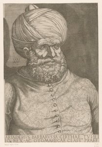 Porträtt av amiral Khair ad-Din Barbarossa av Agostino Veneziano