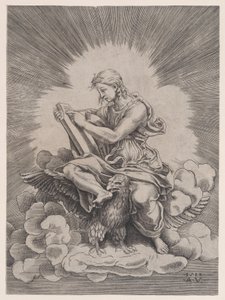 Sankt Johannes, daterad 1518. av Agostino Veneziano