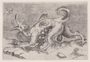 Draken och biet, ca. 1514-36. av Agostino Veneziano