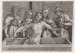 Kristi gravläggning, ca. 1514-36. av Agostino Veneziano