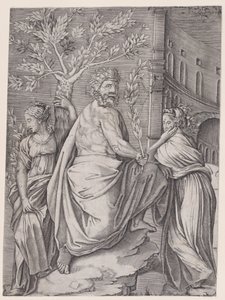 Mannen med lagergren, ca. 1514-36. av Agostino Veneziano