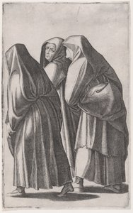 De tre heliga kvinnorna som går till graven, ca. 1514-36. av Agostino Veneziano