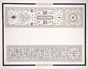 Exemplar av mosaikerna, från kejsarens grav, ca. 1815 (penna, penna, bläck, w/c)