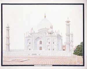 The Taj, c. 1815 (penna, penna, grått bläck, w/c)