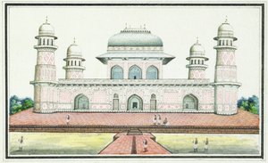 Itimad-Ud-Daulas grav, nära Agra, ca 1830-talet (wc, bläck och penna på papper)