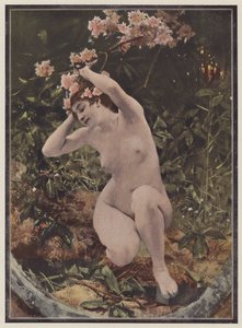 Dryad, trädnymf från grekisk mytologi (färg litho)
