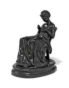 La Brodeuse, sent 1800 - tidigt 1900-tal (brons) av Aime Jules Dalou