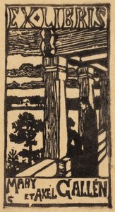 Mary och Axel Galléns exlibris av Akseli Gallen-Kallela