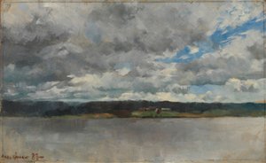 Regnmoln över ett sjölandskap av Akseli Gallen-Kallela