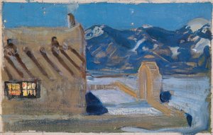 Hus i Taos i månsken av Akseli Gallen-Kallela