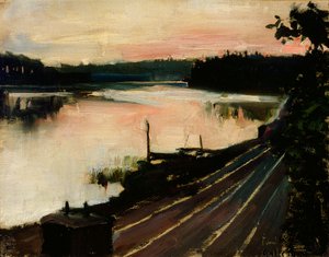 Utsikt från Eläintarha vid solnedgången av Akseli Gallen-Kallela