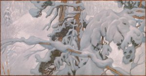 Vinter, studie till freskerna i Jusélius-mausoleet av Akseli Gallen-Kallela