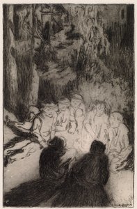 En lägereldsberättelse (De sju bröderna) av Akseli Gallen Kallela