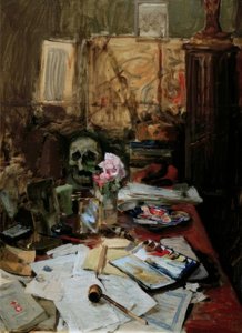 Arbetsbord i Paris av Akseli Valdemar Gallen-Kallela