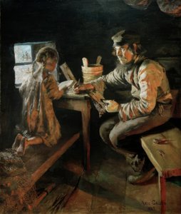 Första lektion av Akseli Valdemar Gallen-Kallela