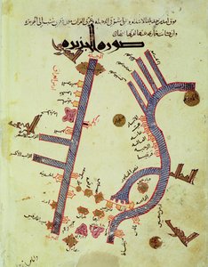 Tigris och Eufrat (vellum) av Al Istakhri