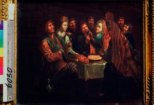 Bondefest - Målning av Al Vishnekov (första hälften av 1700-talet), oljor på duk, rysk konst 1700-talet - Ryska statens museum, Sankt Petersburg av Al Vishnekov