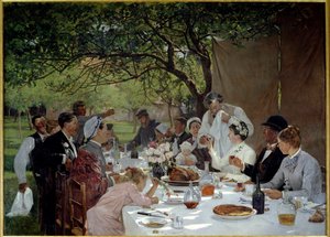 Bröllopsmåltid i Yport Målning av Albert Fourie (1854-1937) 1886 Sön. 3,89x2,53 m Rouen, musee des Beaux Arts