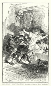 Illustration till Balzacs Contes Drolatiques (litografi) av Albert (after) Robida