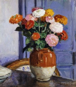 Bukett av Zinias; Bouquet de Zinias