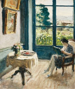 Salongen i Laudin; Le Salon a Laudin, ca 1930 (olja på pannå)