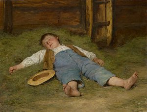 Pojke som sover i höet, 1891-97