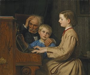 Hemmets sång. 1874 av Albert Anker
