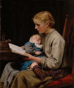 Rose och Bertha Gugger, 1883 av Albert Anker
