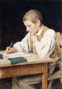 Skrivande pojke, 1902 av Albert Anker