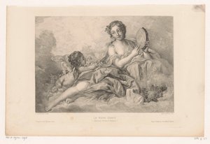 Muse Erato med putto och tamburin La muse Erato (Richard Wallace samling) (titel på objekt) av Albert Ardail