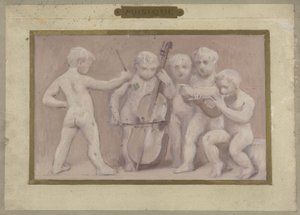 Skiss till Salle des Fêtes i Hôtel de Ville de Paris: Musik, mellan 1889 och 1895 (olja på blyerts, papper)