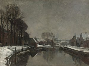 En belgisk stad på vintern, 1912