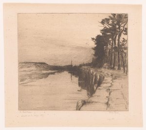 Utsikt över en kaj Vieux quai (titel på objekt) Den gamla hamnen i Veere