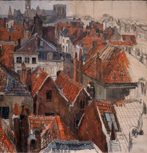 Taken i Gent (oavslutad version), c.1920-22 (olja på duk)