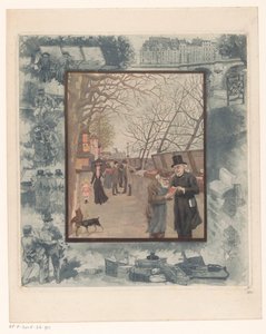 Bokstånd på en kaj i Paris av Albert Bertrand