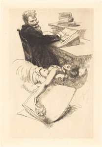 Frontispice för "The Clemenceau Affair" av Albert Besnard