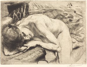 Modell Sova på golvet av Albert Besnard