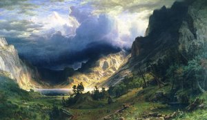 En storm i Klippiga bergen - Mount Rosalie av Albert Bierstadt