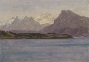 Alaskas kustområde av Albert Bierstadt