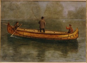 Fiske från en kanot av Albert Bierstadt