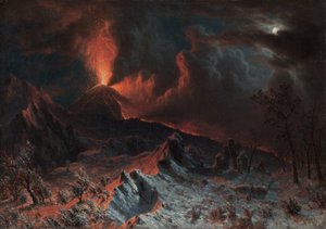 Vesuvius vid midnatt av Albert Bierstadt