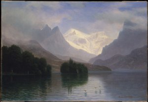 Bergsscen av Albert Bierstadt