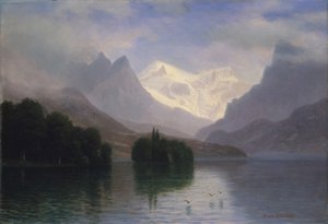 Bergsscen av Albert Bierstadt