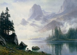 Berg ur dimman av Albert Bierstadt