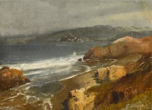 Stillahavskusten, Kalifornien eller utsikt mot Point Bonita Lighthouse av Albert Bierstadt